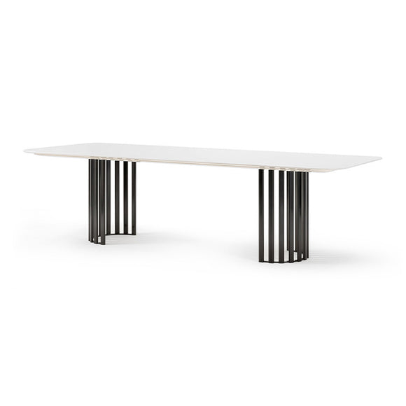 Roma Rectangular Dining Table with Metal Base