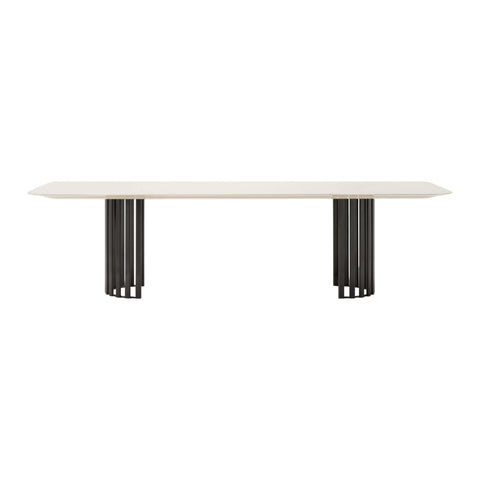 Roma Rectangular Dining Table with Metal Base