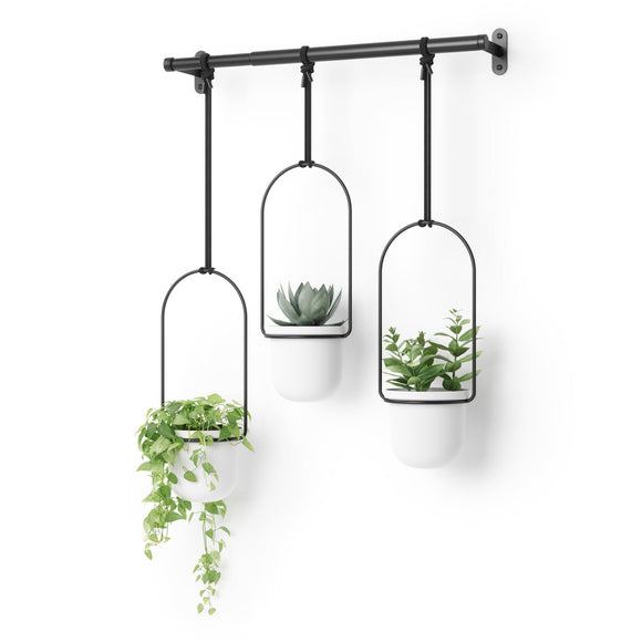 hanging plant rod Triflora Hanging Planter White/Black