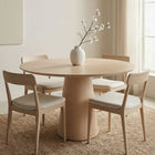 Mona Round Dining Table with Wooden Top