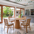 Mona Round Dining Table with Wooden Top