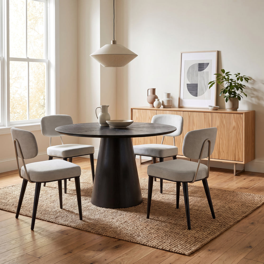 Mona Round Dining Table with Wooden Top