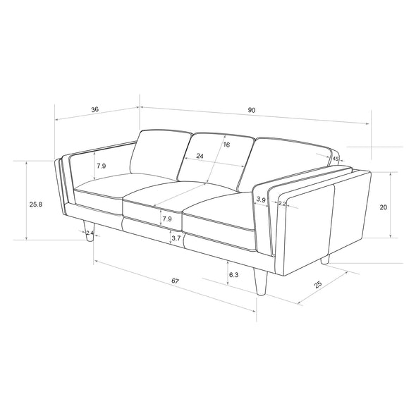Brooklyn 3-Seater Sofa