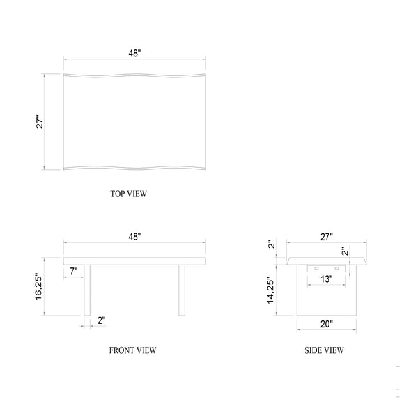 Brooks 48 Inch Coffee Table