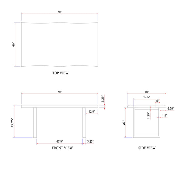 Brooks Dining Table - U Base