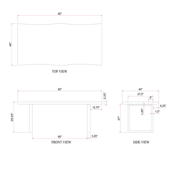 Brooks Dining Table - U Base