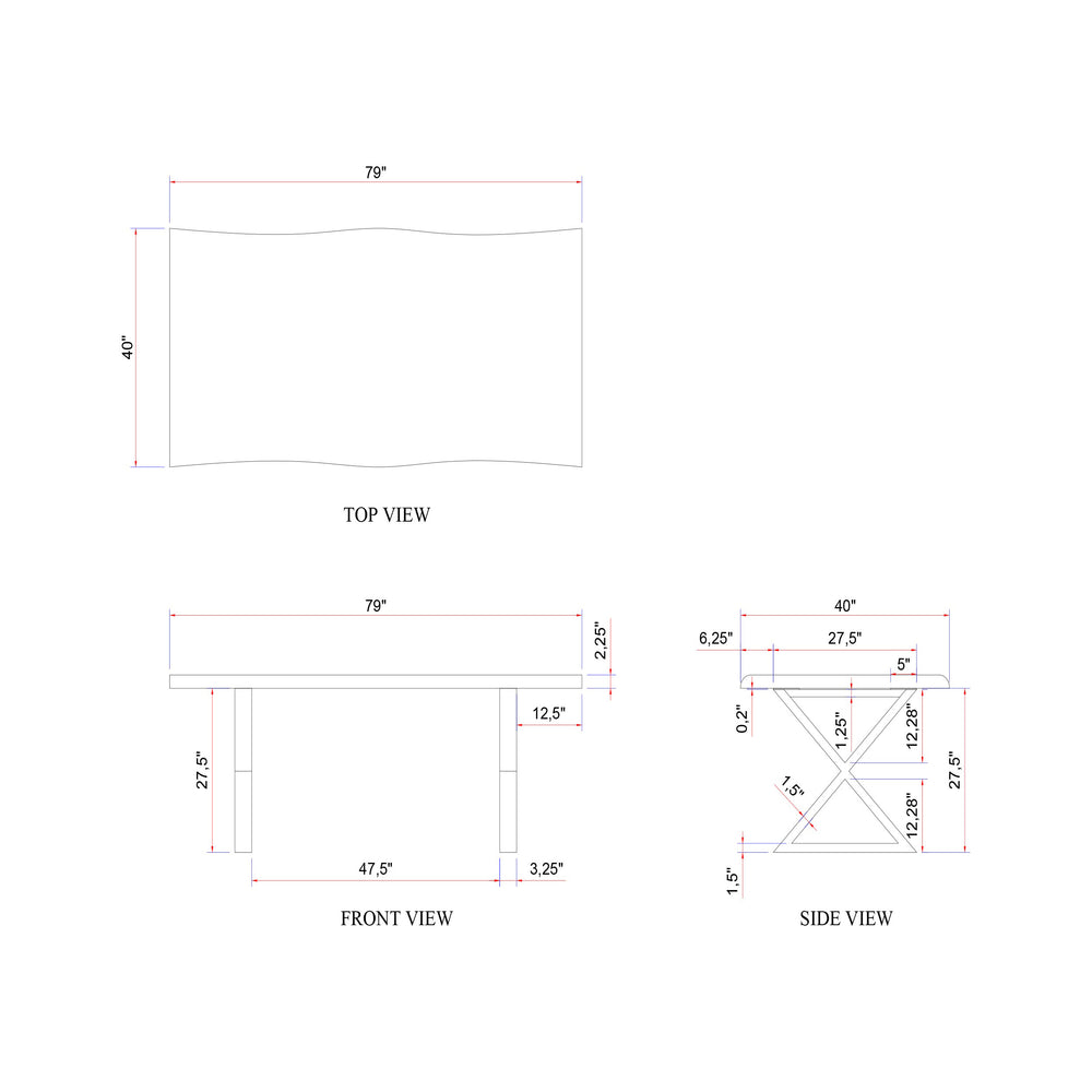 Brooks Dining Table - X Base