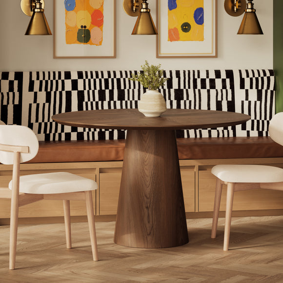 Mona Round Dining Table with Wooden Top