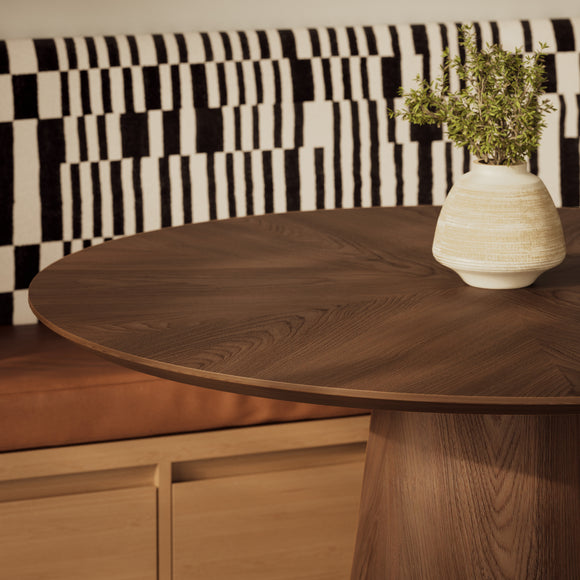 Mona Round Dining Table with Wooden Top