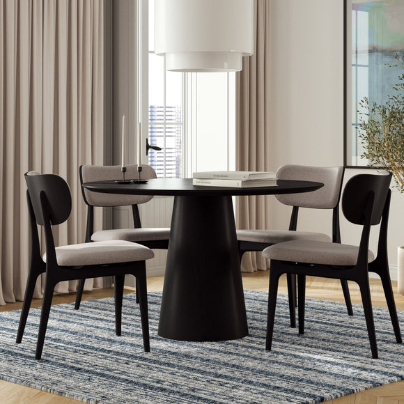 Mona Round Dining Table with Wooden Top