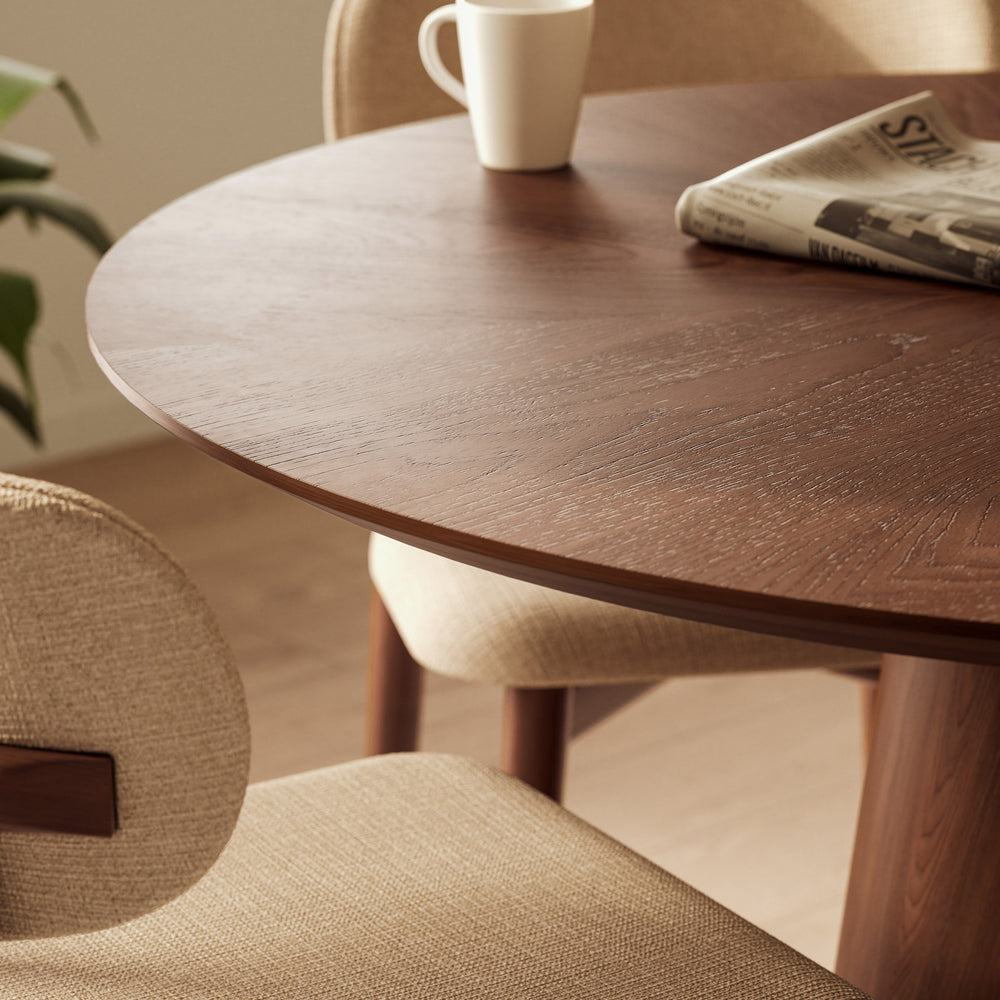 Mona Round Dining Table with Wooden Top