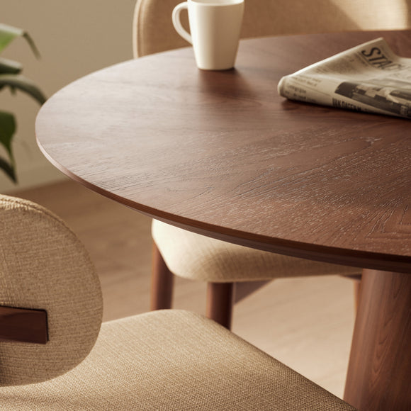 Mona Round Dining Table with Wooden Top