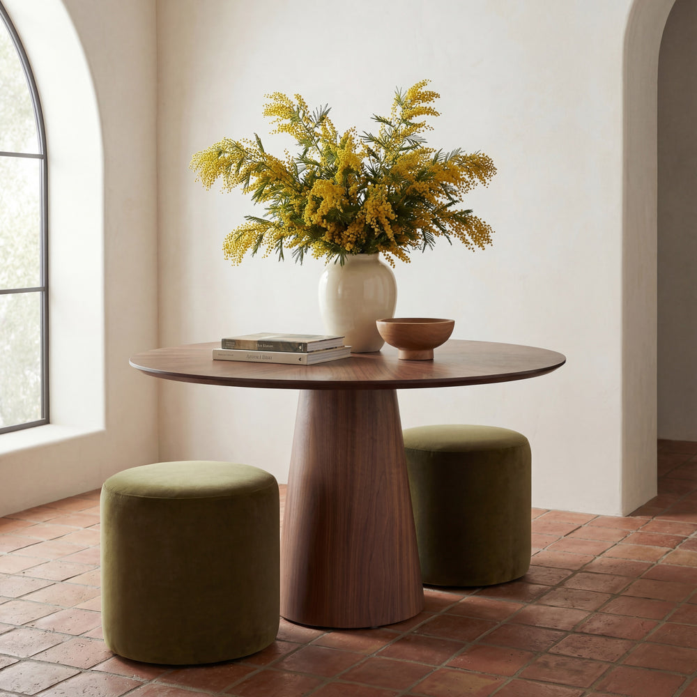 Mona Round Dining Table with Wooden Top