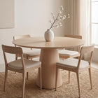 Mona Round Dining Table with Wooden Top