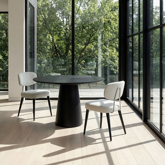 Mona Round Dining Table with Wooden Top