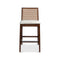 Nardia Cane Stool  option Nogal with Nogal Cane / Medley Ivory