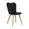 Lily Dining Chair with Wood Base  option Black