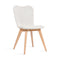 Lily Dining Chair with Wood Base  option Pure White