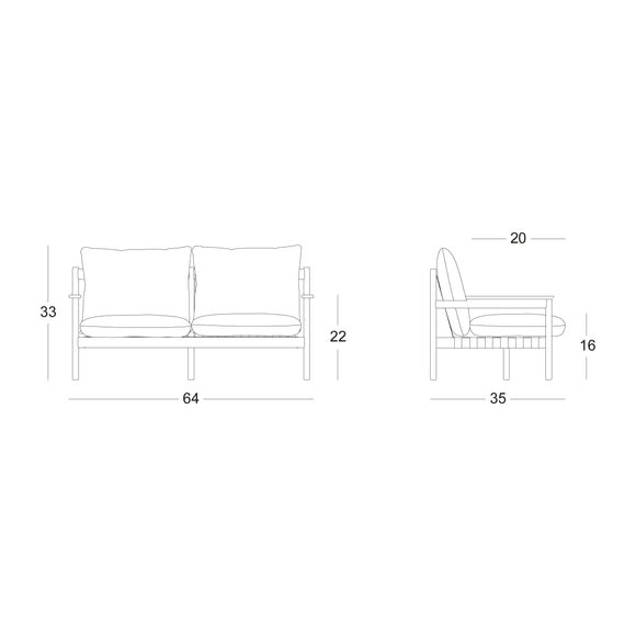 Oda Outdoor 2.5-Seater Lounge Sofa