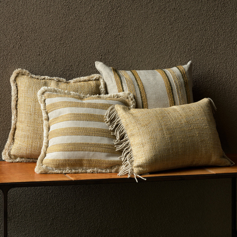 Indira Deco Outdoor Long Fringe Lumbar Pillow