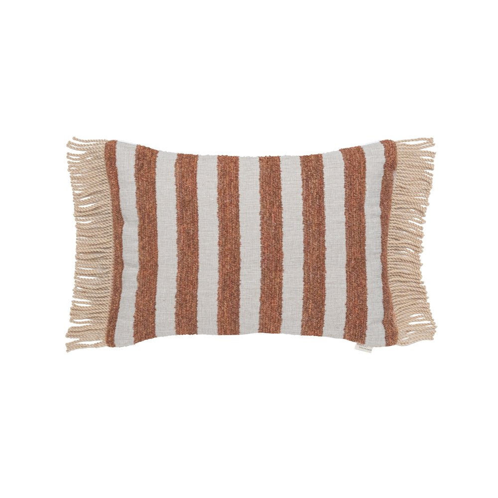 Indira Deco Outdoor Long Fringe Lumbar Pillow