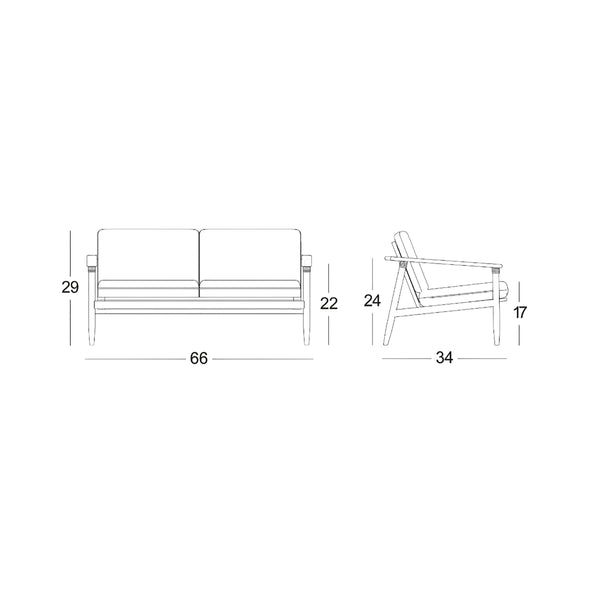 David Outdoor 2-Seater Sofa