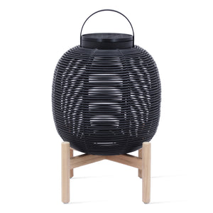 Tika Outdoor Lantern with Wood Base