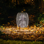 Tika Outdoor Lantern with Wood Base
