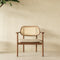 Titus Lounge Chair  option Natural Oak / Lime White Boucle