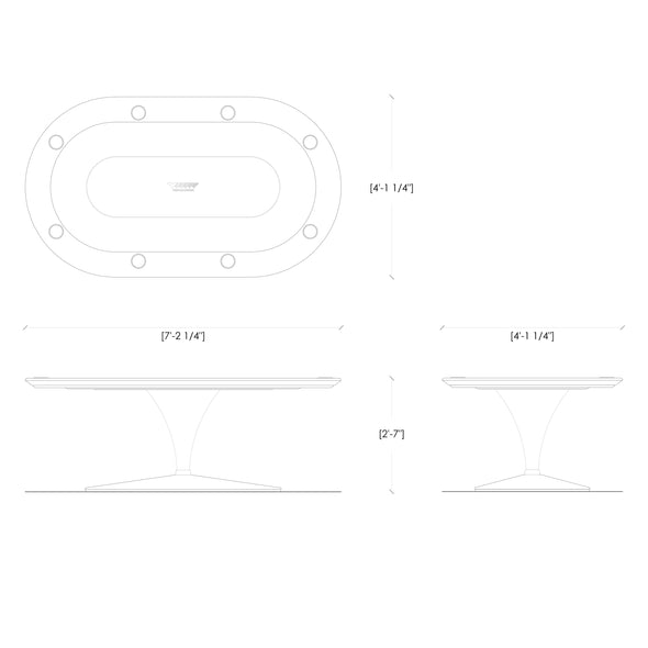 Asso Oval Poker Table