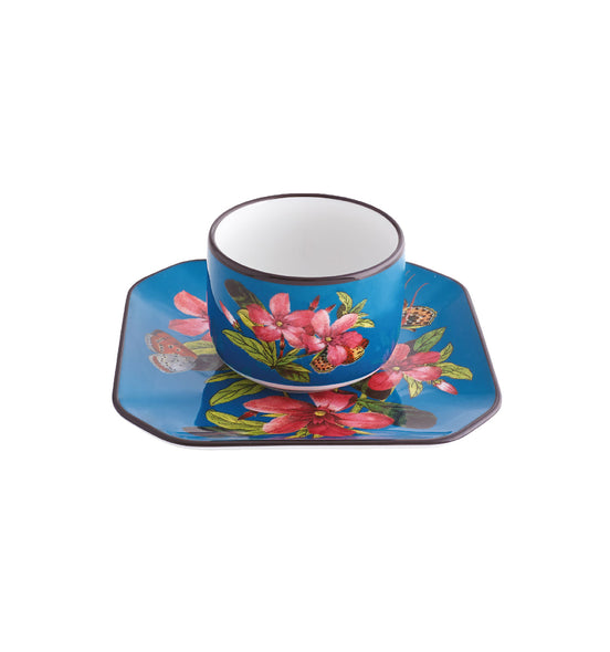 Fete Vos Jeux Coffee Cup with Saucer (Set of 4)