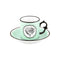Herbariae Coffee Cup & Saucer  option Green
