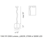 Jube LED Pendant Light with Glass Diffuser