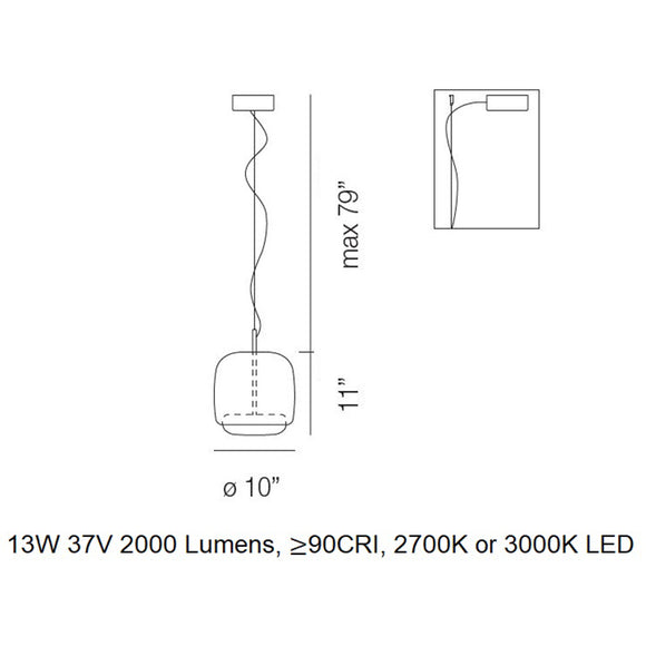 Jube LED Pendant Light with Glass Diffuser