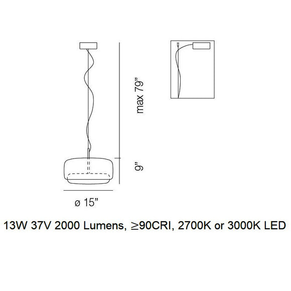 Jube LED Pendant Light with Glass Diffuser