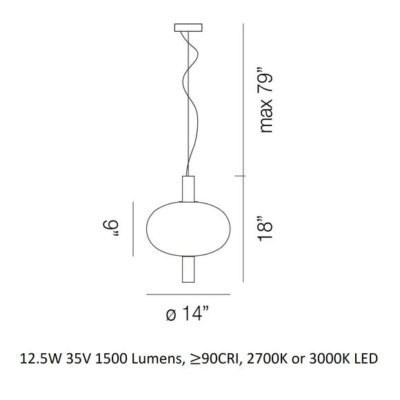 Riflesso 1 LED Pendant Light