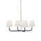 Chapman and Myers x Visual Comfort Basden Single Tier Chandelier  option Polished Nickel / Black Rattan