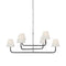 Visual Comfort Signature x Chapman and Myers Basden Three Tier Chandelier  option Polished Nickel / Black Rattan