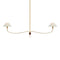 Visual Comfort Signature x Amber Lewis Griffin Linear Chandelier  option Hand Rubbed Antique Brass / Saddle Leather