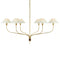 Amber Lewis x Visual Comfort Griffin Tail Chandelier  option Hand Rubbed Antique Brass / Saddle Leather