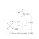 Chapman and Myers x Visual Comfort Aiden Single Tier Chandelier