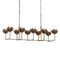 Visual Comfort Signature x Julie Neill Alberto Linear Chandelier  option Antique Bronze Leaf