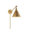 Visual Comfort Signature x Chapman and Myers Boston Functional Single Arm Library Wall Sconce  option Hand Rubbed Antique Brass