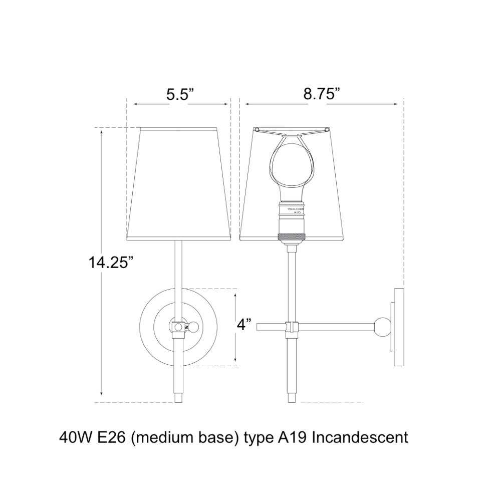 Visual Comfort Signature x Thomas O'Brien Bryant Wall Sconce