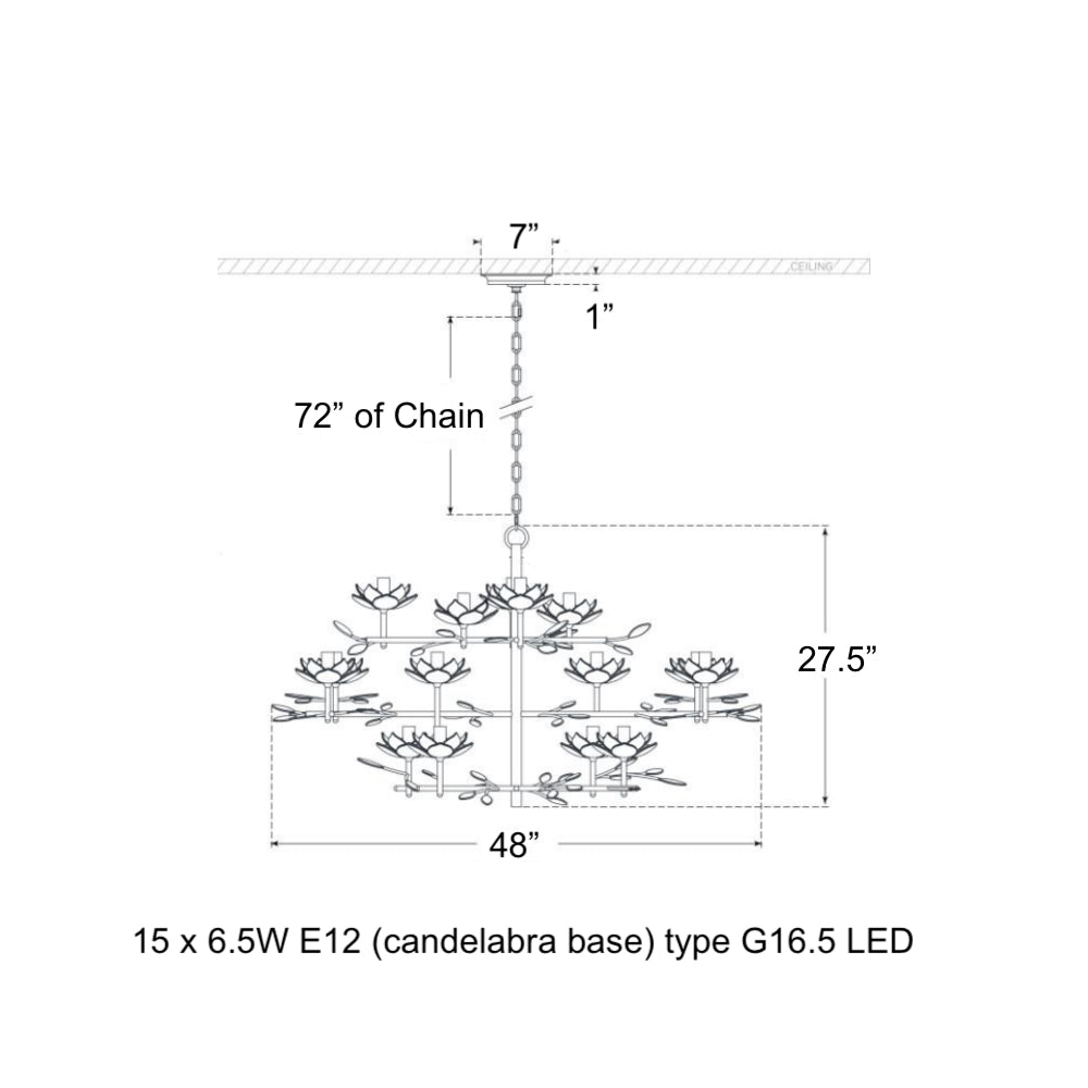 Visual Comfort Signature x Julie Neill Clementine Low Wide Tiered Chandelier