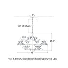 Visual Comfort Signature x Julie Neill Clementine Low Wide Tiered Chandelier