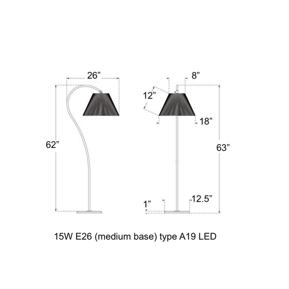 Visual Comfort Signature x Amber Lewis Dume Arched Floor Lamp