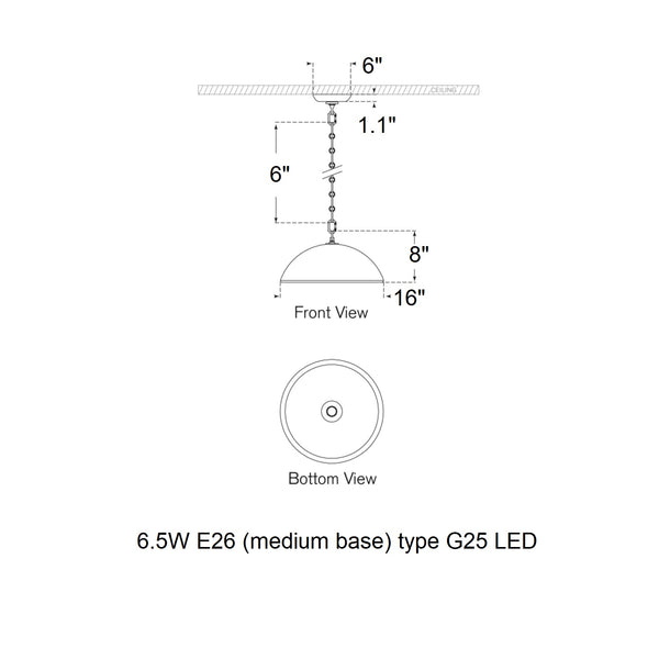 Visual Comfort Signature x Suzanne Kasler Elliot Pendant Light