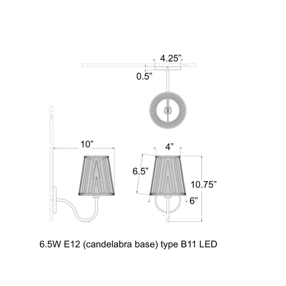 Visual Comfort Signature x Amber Lewis Lyndsie Wall Sconce