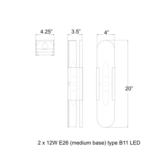 Visual Comfort Signature x Kelly Wearstler Melange Elongated Wall Sconce